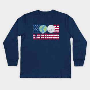 Moon landing.50 years of history.From Earth to the Moon Kids Long Sleeve T-Shirt